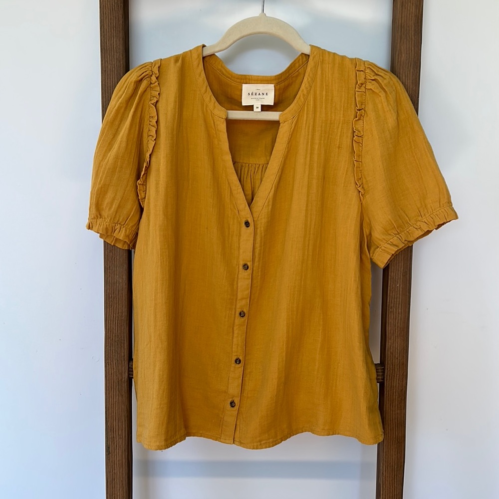 Sézane Johana Blouse in Honey - NWOT - Size 6